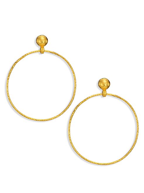 GURHAN - Hoopla 24K Yellow Gold Geo Drop Hoop Earrings