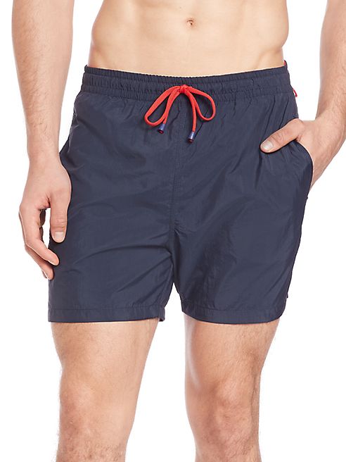 Saks Fifth Avenue Collection - Contrast-Drawstring Swim Trunks