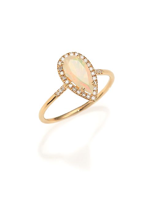 KALAN by Suzanne Kalan - Soleil Opal, Diamond & 14K Yellow Gold Pear Ring