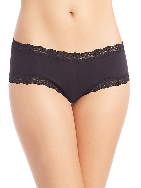 Hanky Panky - Lace-Trim Organic Cotton Boyshorts