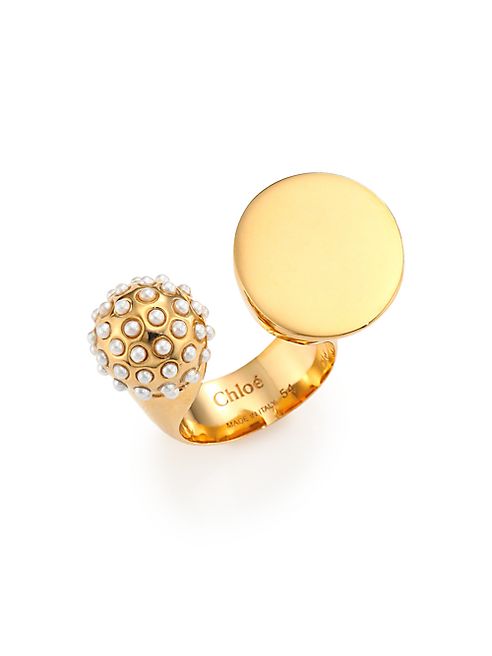 Chloé - Darcey Faux Pearl Sphere Open Ring