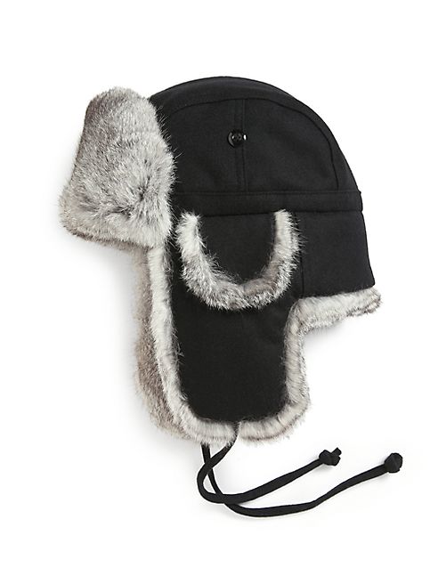 Saks Fifth Avenue Collection - Rabbit Fur Trapper Hat