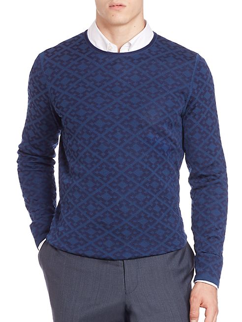 Saks Fifth Avenue Collection - Geometric Crewneck Sweater