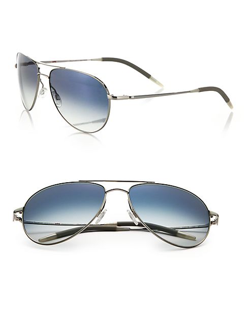 Oliver Peoples - Benedict 59MM Chrome Aviator Sunglasses