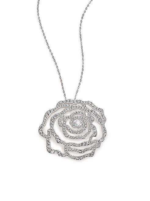 Adriana Orsini - Pavé Crystal Rosette Pendant Necklace