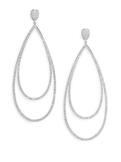 Adriana Orsini - Pavé Crystal Double-Tier Drop Earrings/Silvertone