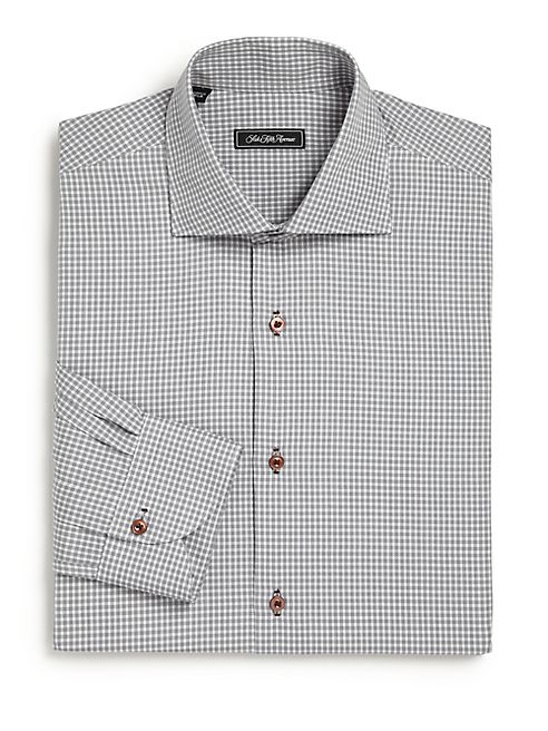 Saks Fifth Avenue Collection - Regular-Fit Check Cotton Dress Shirt