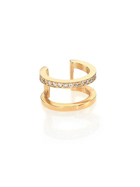 Zoe Chicco - Pavé Diamond & 14K Yellow Gold Single Ear Cuff