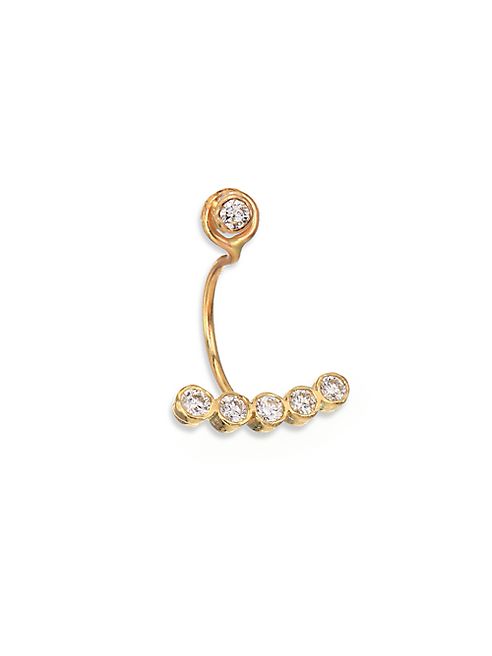 Zoe Chicco - Diamond & 14K Yellow Gold Five-Bezel Single Earring Charm