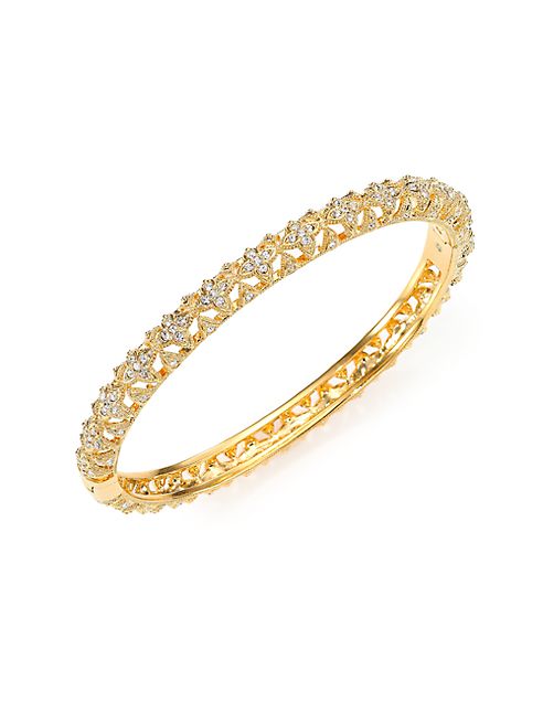 Adriana Orsini - Pavé Crystal Flower Bangle Bracelet