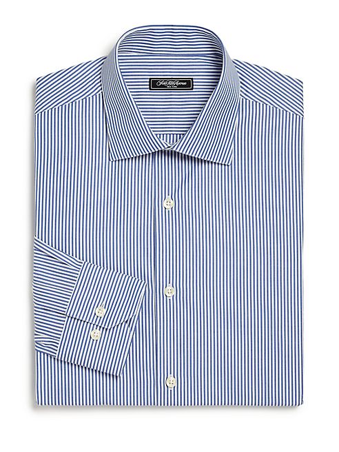 Saks Fifth Avenue Collection - Trim-Fit Striped Cotton Dress Shirt