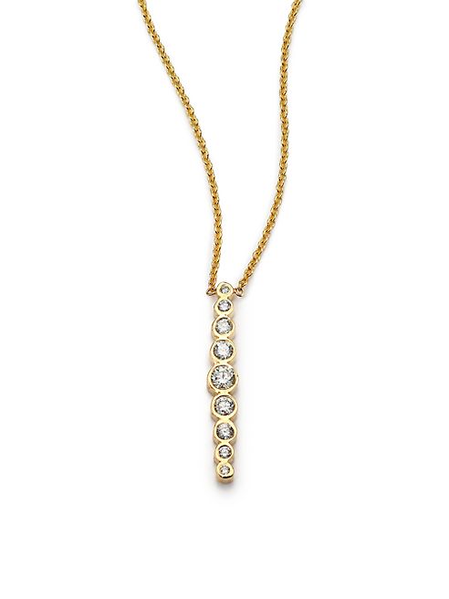 Zoe Chicco - Diamond & 14K Yellow Gold Vertical Graduated Pendant Necklace