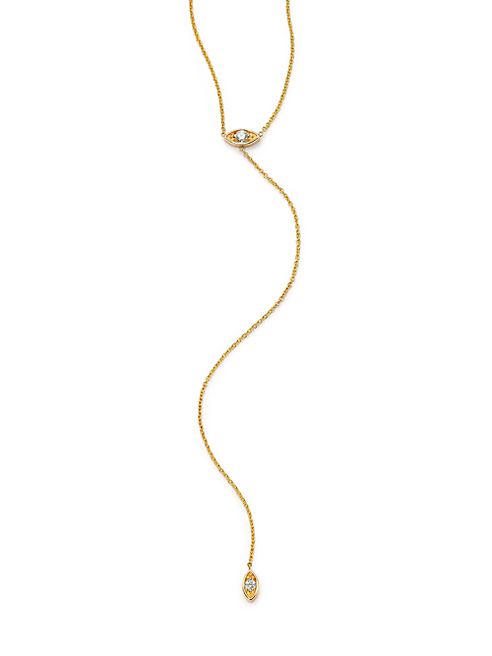 Zoe Chicco - Diamond & 14K Yellow Gold Eye Short Lariat Necklace