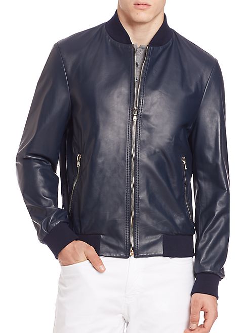 Saks Fifth Avenue Collection - Leather & Cotton Bomber Jacket