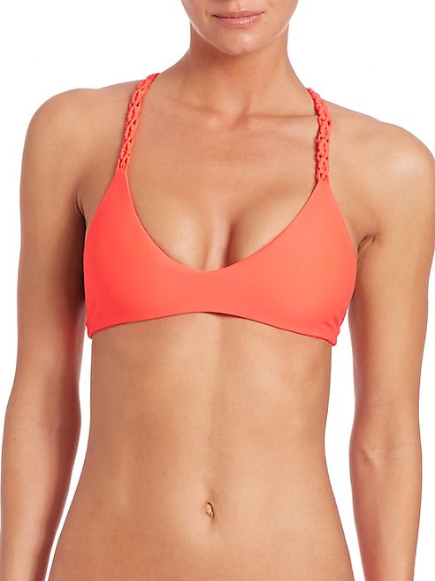 MIKOH SWIMWEAR - Floripa Macramé Racerback Bikini Top