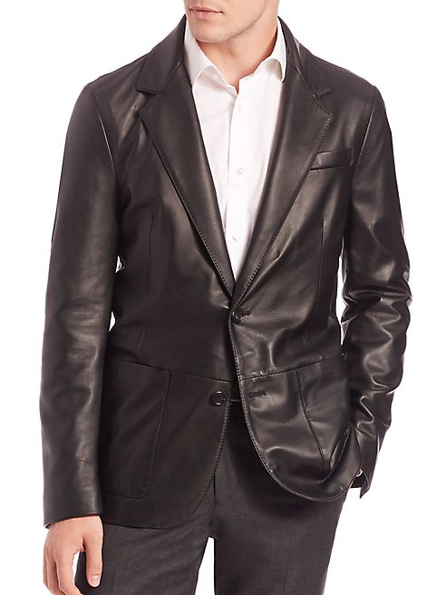 Saks Fifth Avenue Collection - Leather Blazer