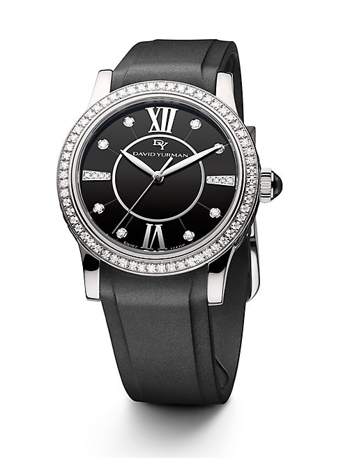 David Yurman - Classic 34MM Stainless Steel Quartz Watch with Diamonds