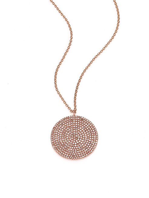 Astley Clarke - Icon Light Grey Diamond & 14K Rose Gold Aura Large Pendant Necklace