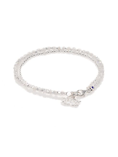 Astley Clarke - Biography White Sapphire, Moonstone & Sterling Silver Lotus Beaded Friendship Bracelet