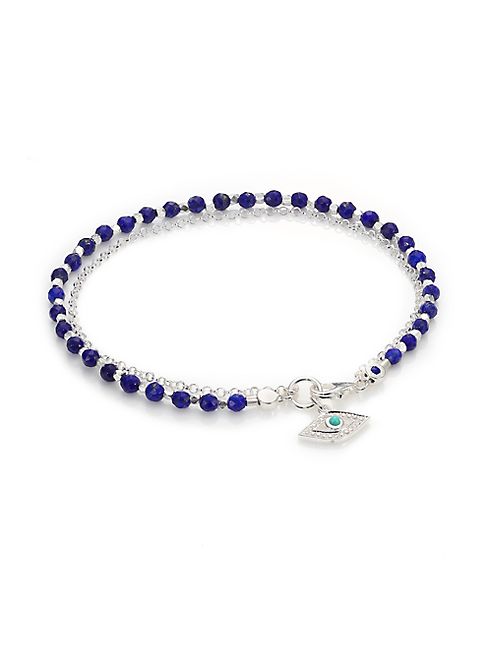 Astley Clarke - Biography White Sapphire, Lapis, Turquoise & Sterling Silver Evil Eye Beaded Friendship Bracelet