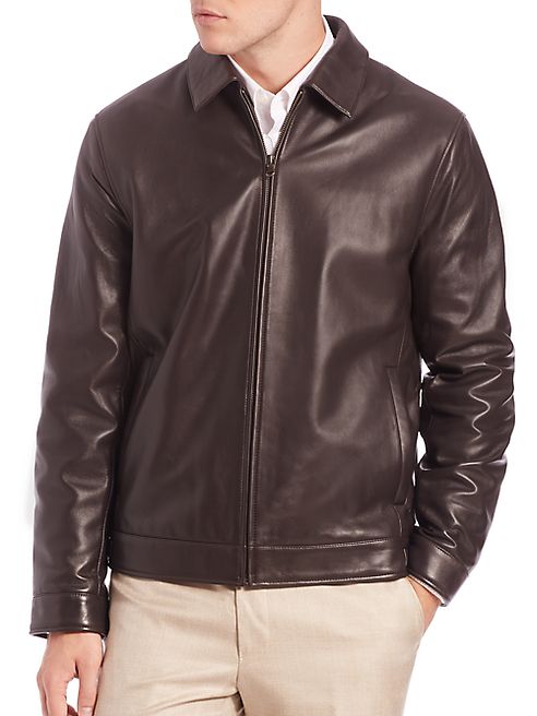 Saks Fifth Avenue Collection - Leather Bomber Jacket