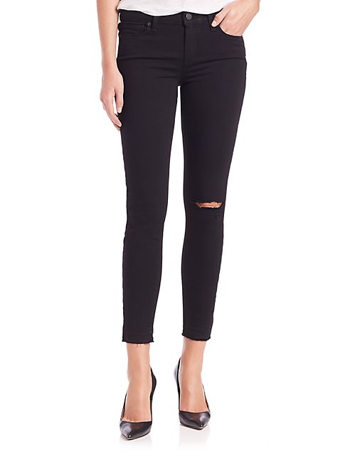 PAIGE - Verdugo Distressed Cropped Skinny Jeans