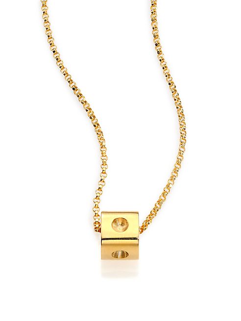 Roberto Coin - Pois Moi 18K Yellow Gold Mini Cube Pendant Necklace