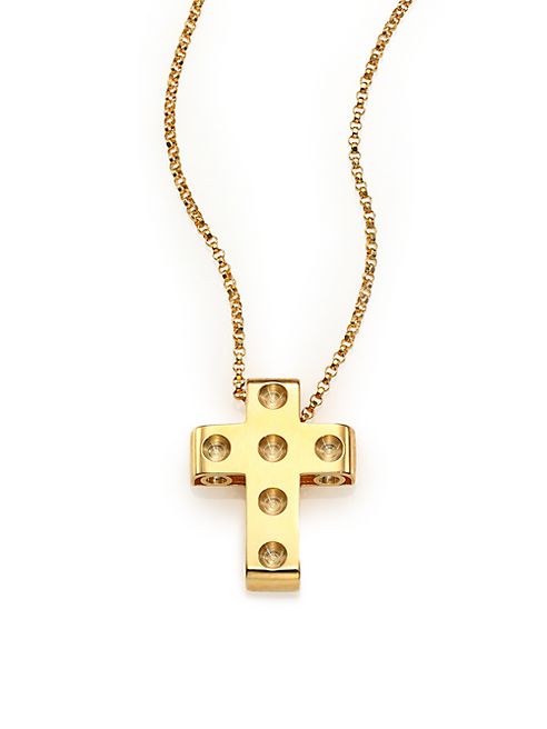 Roberto Coin - Pois Moi 18K Yellow Gold Cross Pendant Necklace