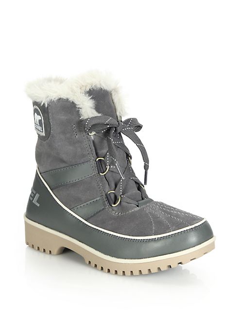 Sorel - Tivoli II Faux Fur-Trimmed Suede & Leather Lace-Up Boots