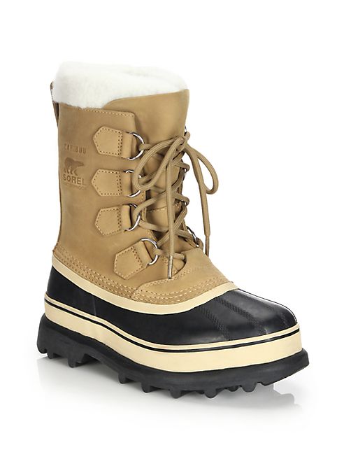 Sorel - Caribou Nubuck Leather & Faux Fur Lace-Up Boots