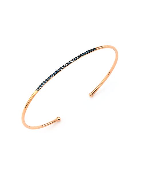 Diane Kordas - Blue Diamond & 18K Rose Gold Bangle Bracelet