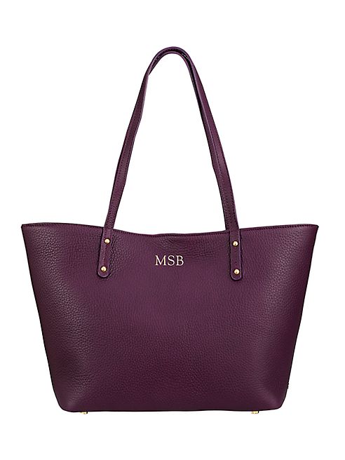 GiGi New York - Personalized Taylor Mini Pebbled Leather Tote