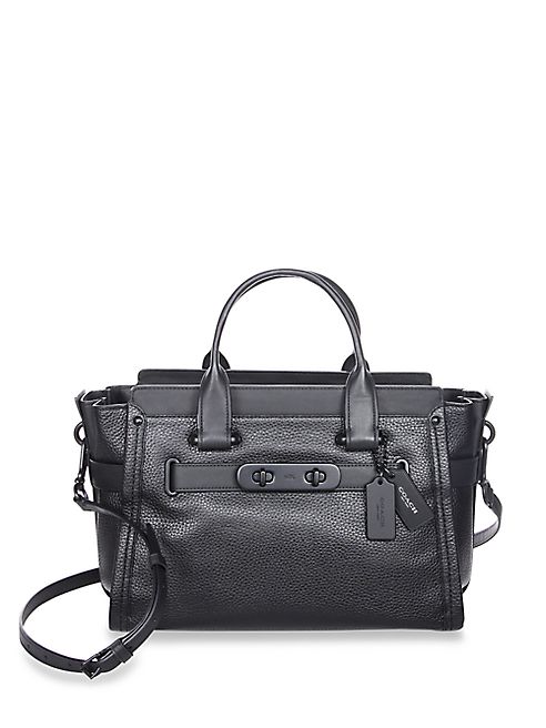 COACH - Swagger Pebble Leather Satchel