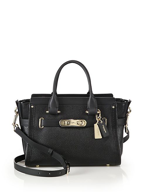 COACH - Swagger Pebbled Leather Satchel