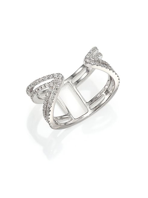 Meira T - Diamond & 14k White Gold Peaked Open Ring