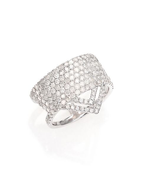 Meira T - Pavé Diamond & 14K White Gold Ice Ring