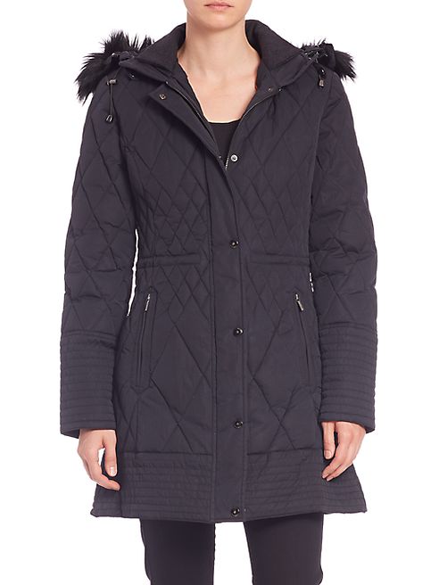 Rainforest - Quilted Fur-Trimmed Coat