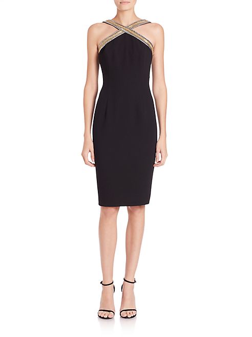 Carmen Marc Valvo - Beaded Halter Dress