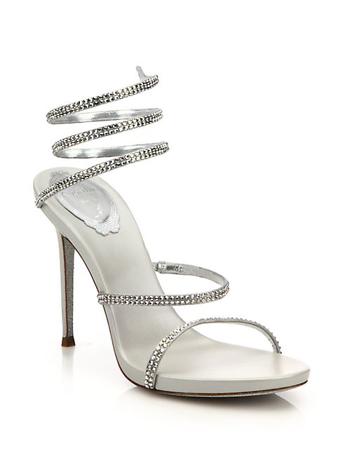 Rene Caovilla - Leather Crystal Swirl Sandals