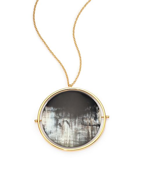 Nest - Horn Disc Statement Pendant Necklace