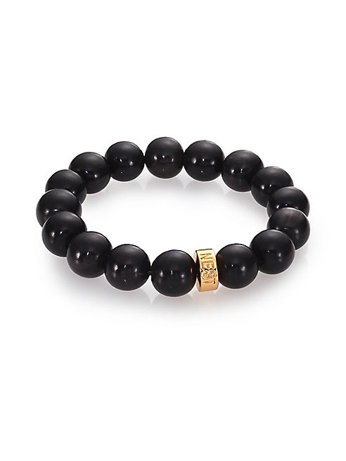 Nest - Black Horn Beaded Stretch Bracelet