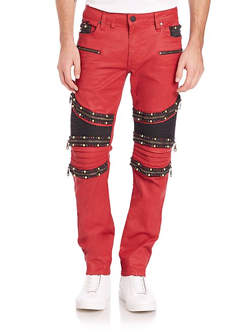 Robin's Jeans - Embellished Moto Skinny-Fit Jeans