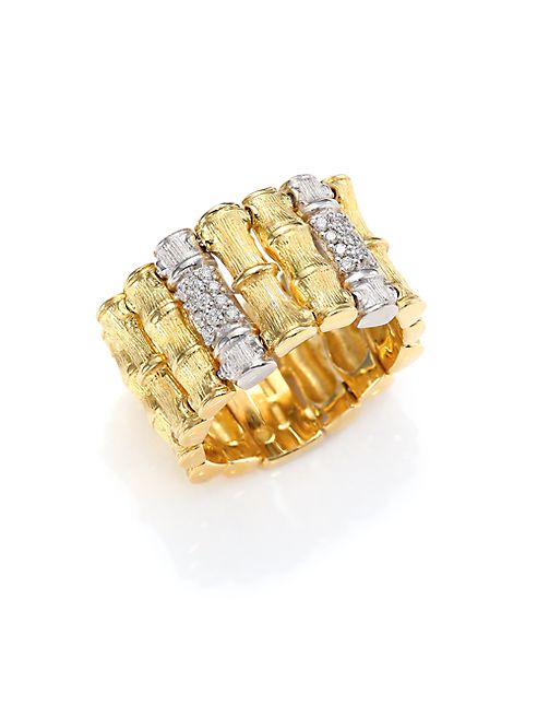 Roberto Coin - Bonsai Diamond, 18K Yellow Gold & 18K White Gold Ring