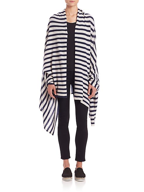 White + Warren - Striped Cashmere Travel Wrap