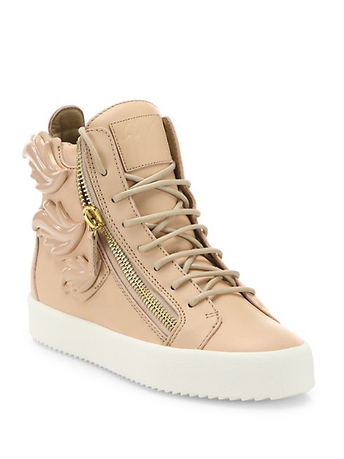 Giuseppe Zanotti - Winged Leather Side-Zip Hi-Top Sneakers