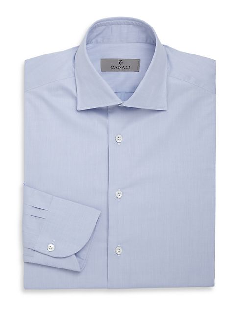 Canali - Solid Cotton Dress Shirt