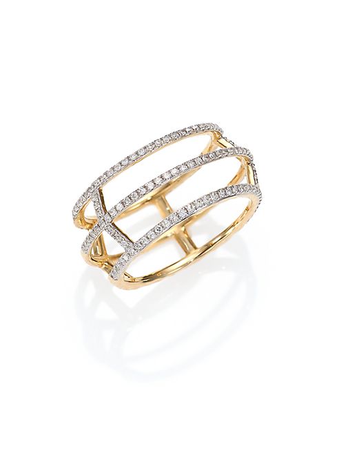 Phillips House - Apogee Diamond & 14K Yellow Gold Cage Ring