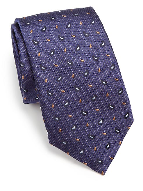 - Textured Paisley Silk Tie