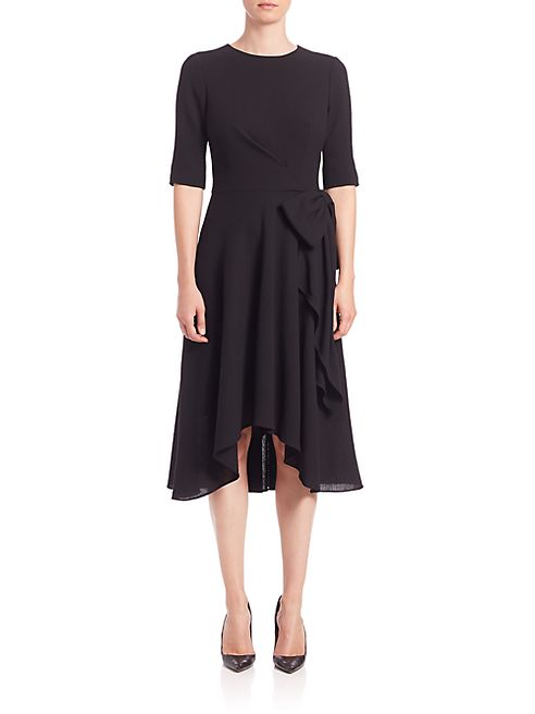 Teri Jon by Rickie Freeman - Wool Crepe Bow-Detail Dress