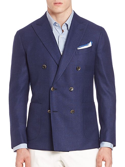 Saks Fifth Avenue Collection - Double-Breasted Wool & Silk Sportcoat